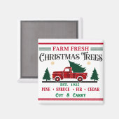 Bauernhof Frische Weihnachtsbäume schneiden und tr Magnet (Vorderseite/Rückseite)