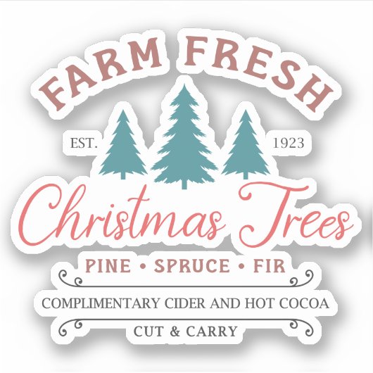 Bauernhof Frische Weihnachtsbaumen Aufkleber (Vorderseite)