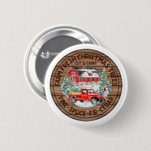 Bauernhof Frische Weihnachtsbaumen Button