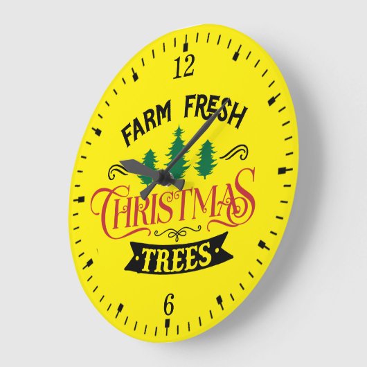 Bauernhof Frische Weihnachtsbaumen Design-54394 Große Wanduhr (Winkel)