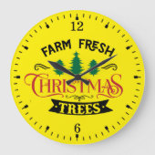 Bauernhof Frische Weihnachtsbaumen Design-54394 Große Wanduhr (Vorderseite)