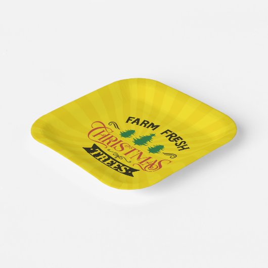 Bauernhof Frische Weihnachtsbaumen Design-54394 Pappteller (Gewinkelt)