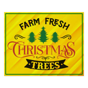 Bauernhof Frische Weihnachtsbaumen Design-54394 Poster