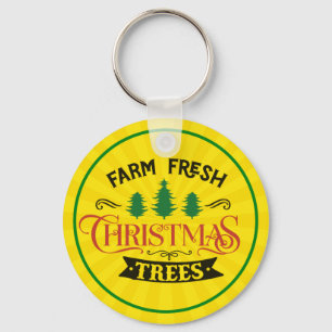 Bauernhof Frische Weihnachtsbaumen Design-54394 Schlüsselanhänger