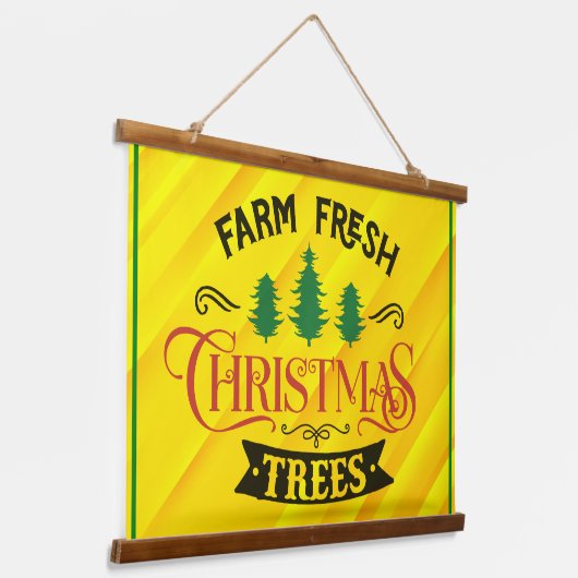 Bauernhof Frische Weihnachtsbaumen Design-54394 Wandteppich Mit Holzrahmen (Gewinkelt)