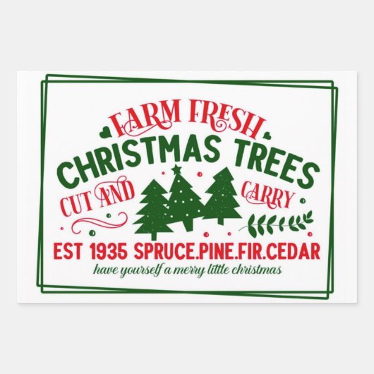 Bauernhof Frische Weihnachtsbaumen Geschenkpapier Set (Vorderseite 3)