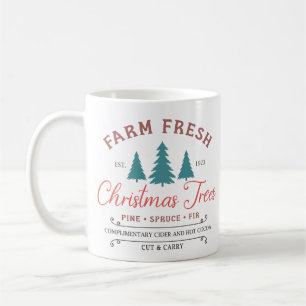 Bauernhof Frische Weihnachtsbaumen Kaffeetasse
