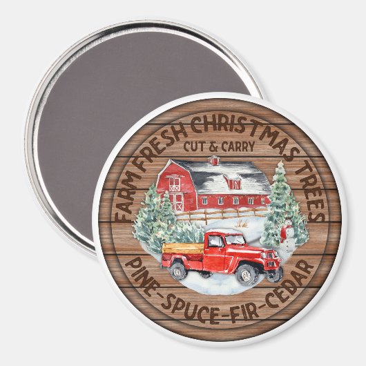 Bauernhof Frische Weihnachtsbaumen Magnet (Vorderseite/Rückseite)