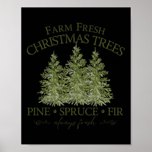 Bauernhof Frische Weihnachtsbaumen Pine Spruce Fri Poster