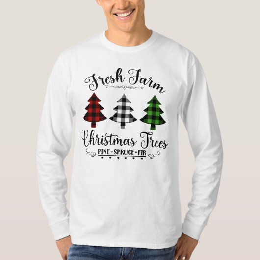 Bauernhof Frische Weihnachtsbaumen T-Shirt (Vorderseite)