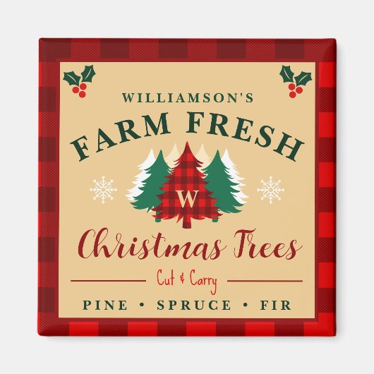 Bauernhof Frische Weihnachtsbaumen - Weihnachtsmus Magnet (Vorne)