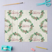 Bauernhof Frohe Weihnachtsfeier Pine Cone Holly Seidenpapier (Basteln)