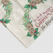 Bauernhof Frohe Weihnachtskraut Pine Cone Familie Seidenpapier (Detail)