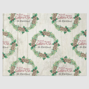 Bauernhof Frohe Weihnachtskraut Pine Cone Familie Seidenpapier