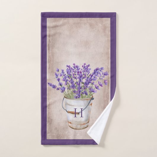 Bauernhof Frühling / SommerLavendel in einem Eimer Badhandtuch Set (Handtuch)