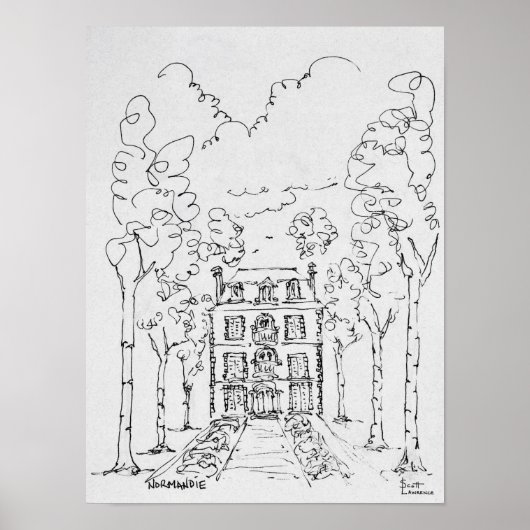 Bauernhof für Pferde | Normandie, Frankreich Poster (Vorne)