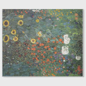 Bauernhof-Garten Gustav Klimt mit Sonnenblumen Geschenkpapier (Flach)