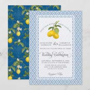 Bauernhof Garten Lemon BOHO Citrus Marine und Whit Einladung
