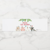 Bauernhof Geburtstag Barnyard Tiere Junge Dekorzei Wasserflaschenetikett (Einzelnes Label)