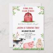 Bauernhof Geburtstag Einladung (Vorderseite)