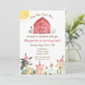 Bauernhof Geburtstag Einladung Junge oder Mädchen (Stehend Vorderseite)