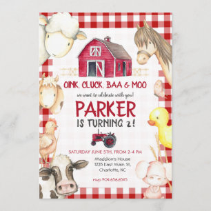 Bauernhof-Geburtstags-Einladung Einladung