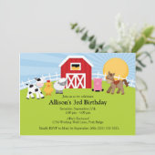 Bauernhof-Geburtstags-Einladung Einladung (Stehend Vorderseite)