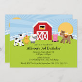 Bauernhof-Geburtstags-Einladung Einladung (Vorne/Hinten)