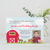 Bauernhof-Geburtstags-Party Einladung - mit Foto (Stehend Vorderseite)