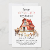 Bauernhof Geburtstagsstall Party Einladung (Vorderseite)