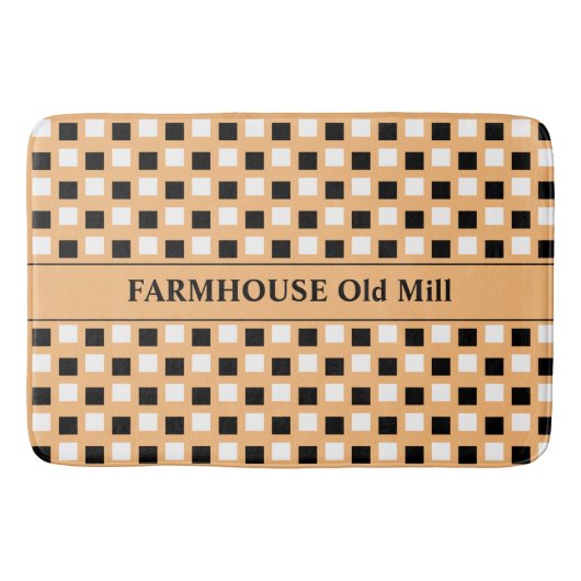 Bauernhof Geometrische Lehmziegelmatte Badematte (Vorderseite)