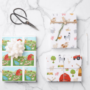 Bauernhof Geschenkpapier Set