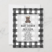 Bauernhof Gingham Boho Bear Babydusche Einladung (Vorderseite)