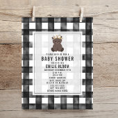 Bauernhof Gingham Boho Bear Babydusche Einladung