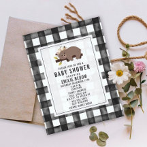 Bauernhof Gingham Boho Sleepy Bear Baby Dusche