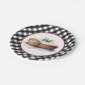 Bauernhof Gingham Holiday Bakery Paper Plate Pappteller (Schrägansicht)