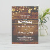 Bauernhof Glam Rustic Wood Wedding Einladung (Stehend Vorderseite)