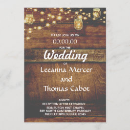 Bauernhof Glam Rustic Wood Wedding Einladung