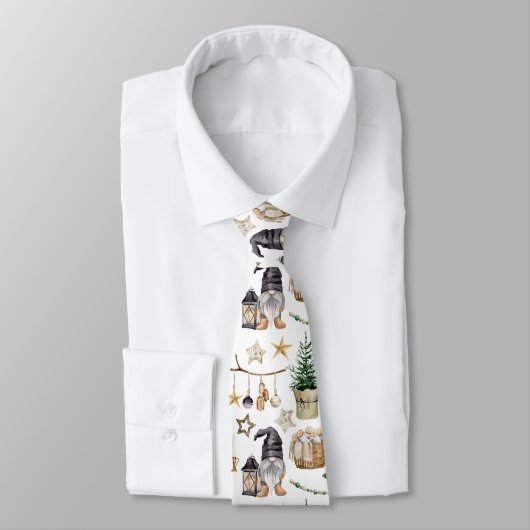 Bauernhof Gnome Bells Lanterns Weihnachtsbaum Logs Krawatte (Gebunden)