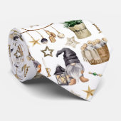 Bauernhof Gnome Bells Lanterns Weihnachtsbaum Logs Krawatte (Gerollt)