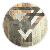 Bauernhof Grau Bartholz Muster Western Land Keramikknauf (Vorderseite)