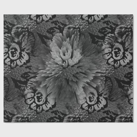 Bauernhof Grau Wasserfarben Rose Geschenkpapier (Flach)