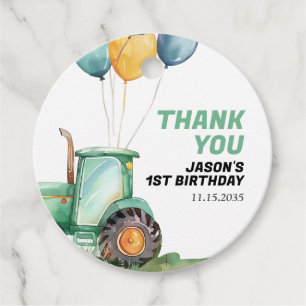 Bauernhof Grüner Traktor Geburtstag Geschenkanhänger