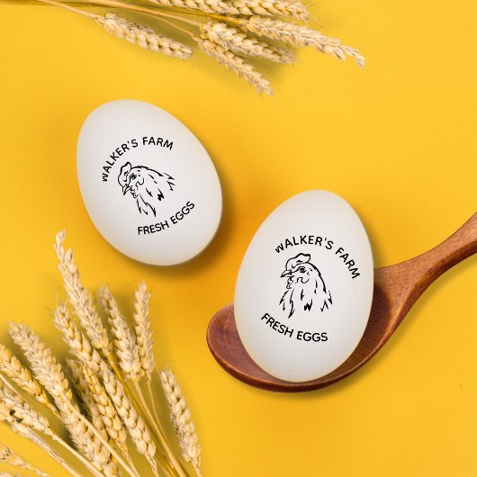 Bauernhof Hen Vintage Personalisierte Ei-Briefmark Gummistempel