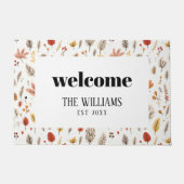 Bauernhof Herbst Familie Personalisiert Name Willk Fußmatte (Vorderseite)