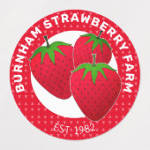 Bauernhof hinzufügen | Geeignete Erdbeernahrung Etiketten (Design 1)