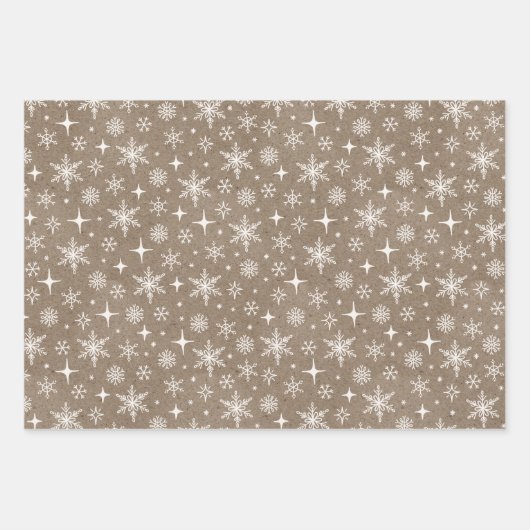 Bauernhof Holly Berries White Rustic Kraft Geschenkpapier Set (Vorderseite 3)