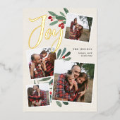 Bauernhof Holly | Weihnachtsfoto Collage Folien Feiertagskarte (Vorderseite)