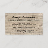 Bauernhof Holz rustikale Hühner Hen Visitenkarte (Rückseite)