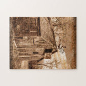 Bauernhof Holz Stall Hühnchen Puzzle (Horizontal)